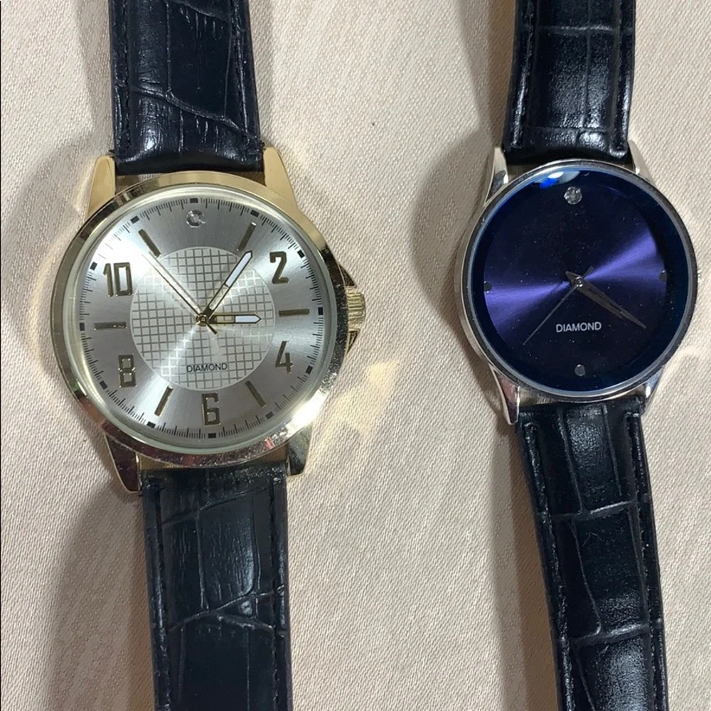 Pair of Accutime Diamond Watches